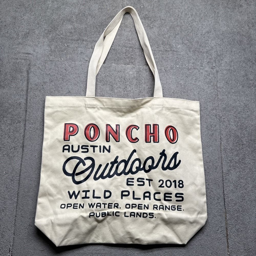 Poncho Outdoors‎ Austin Texas Canvas Tote Bag Reusable Travel Western Graphic